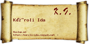 Károli Ida névjegykártya
