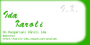 ida karoli business card